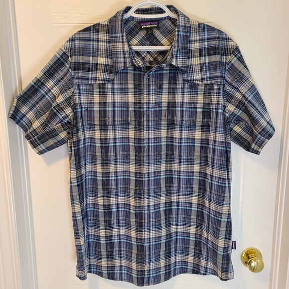 Patagonia Other - Patagonia Shirt - Plaid short sleeve button down - Men's large Blue